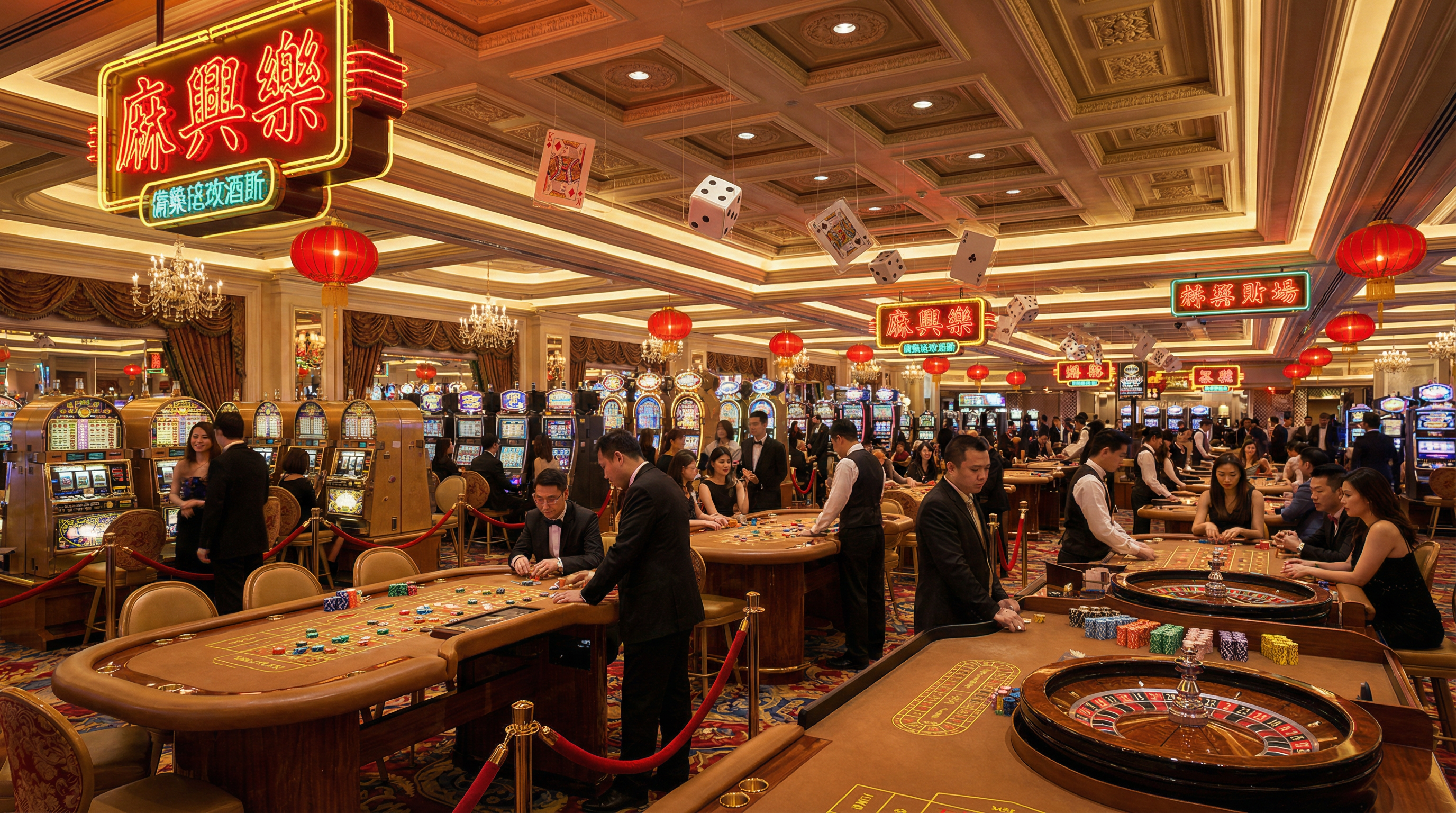 飞驰娱乐豪华赌场大厅展示百家乐轮盘德州扑克游戏